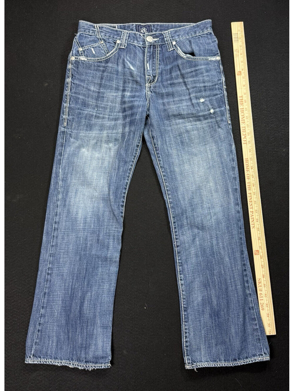 Rock & Republic Women's Blue Medium Wash Low-Rise Slim Bootcut Denim, 5-Pocket